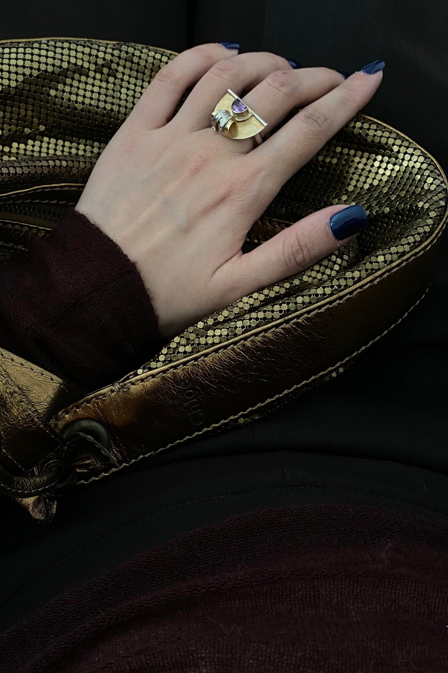 Artisan Vermeil Ring w. Amythest c. 1960s