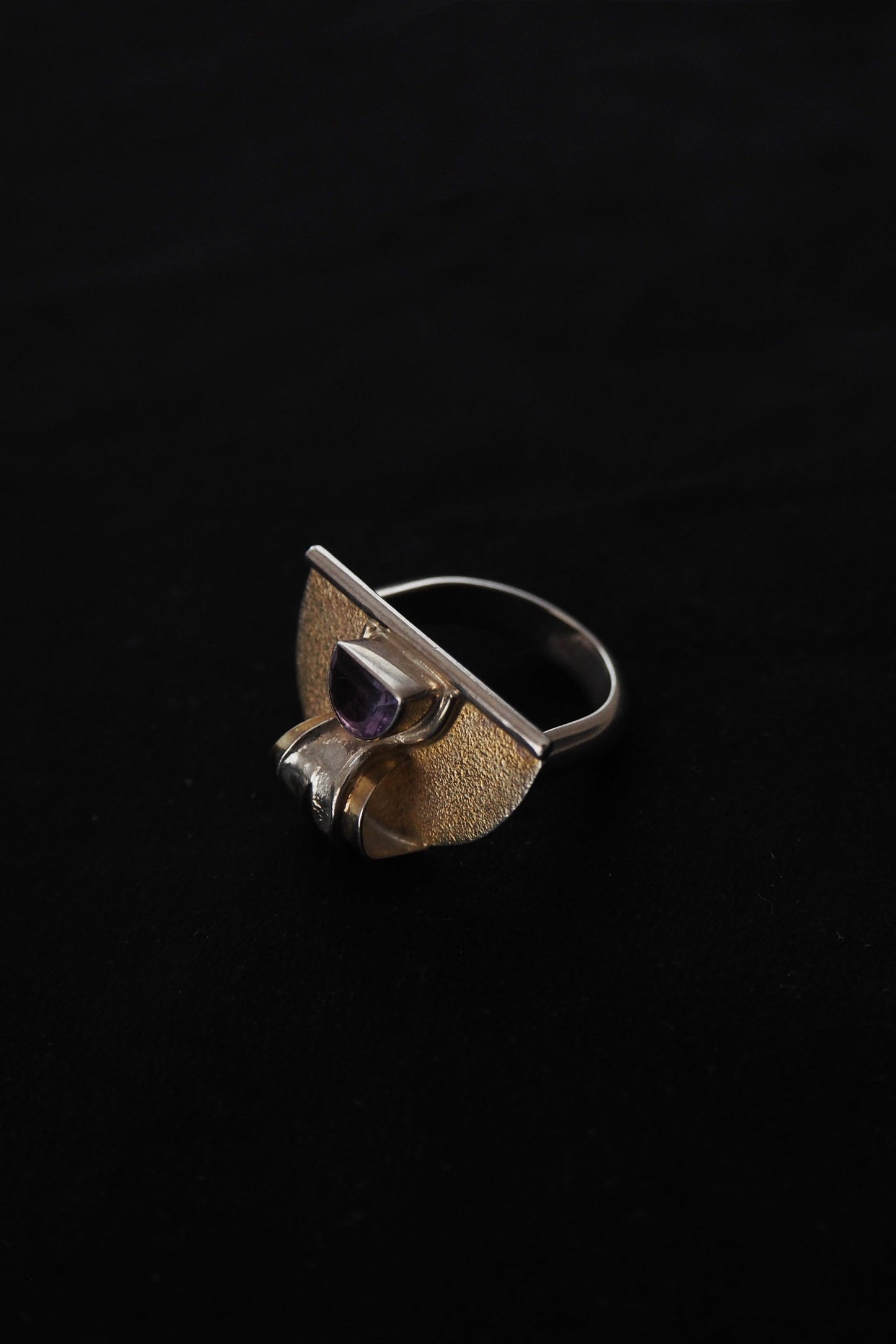 Artisan Vermeil Ring w. Amythest c. 1960s