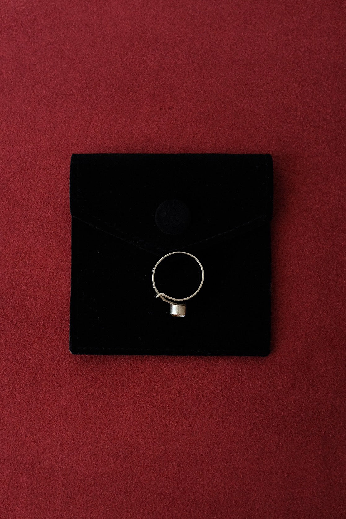 Modernist Silver Ring w.Crystal c.1970s