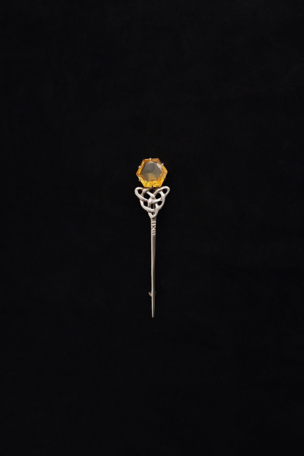 Celtic Knots Brooch w.Citrine c.1960s