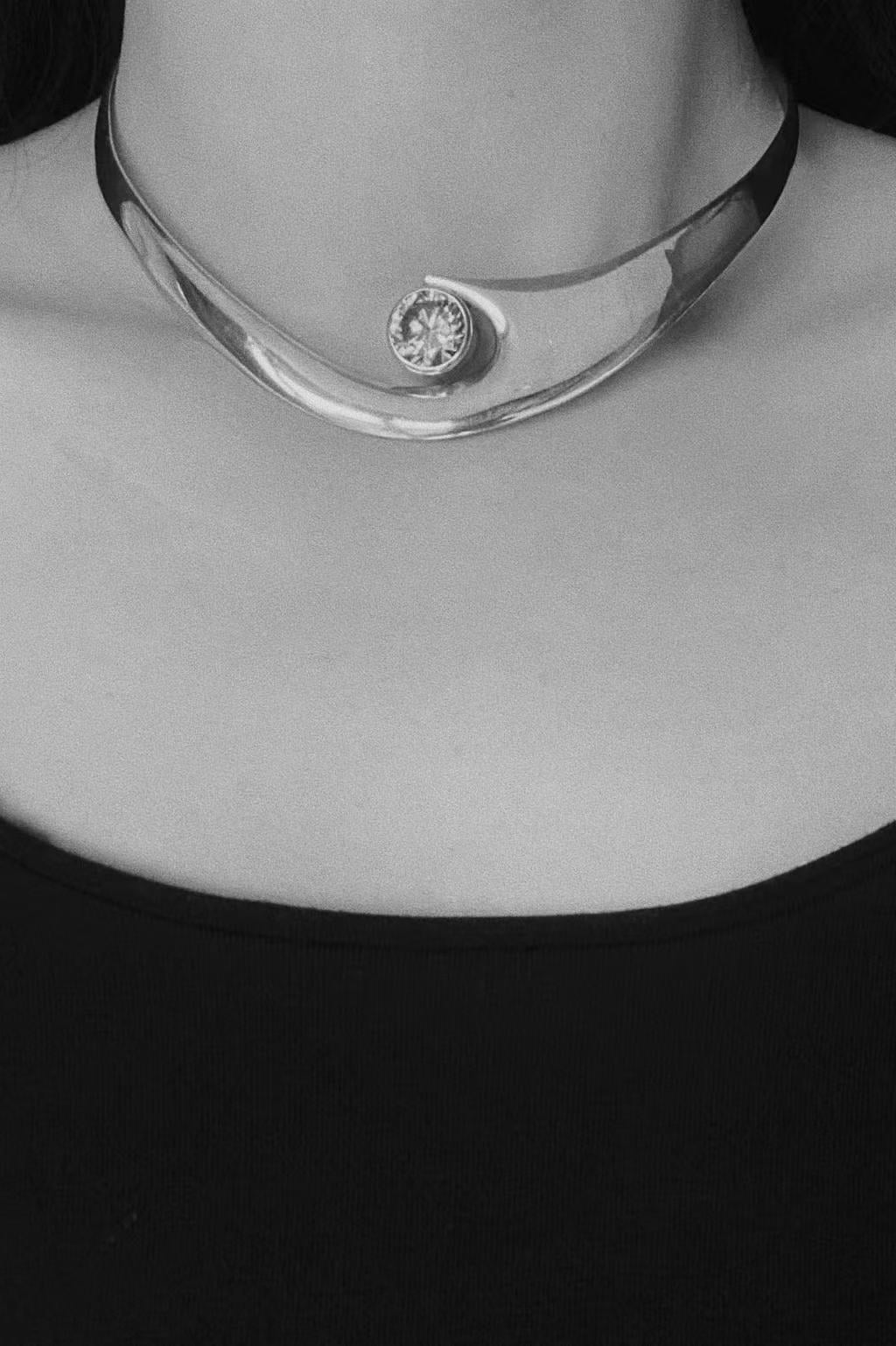 Modernist Silver Neck-ring