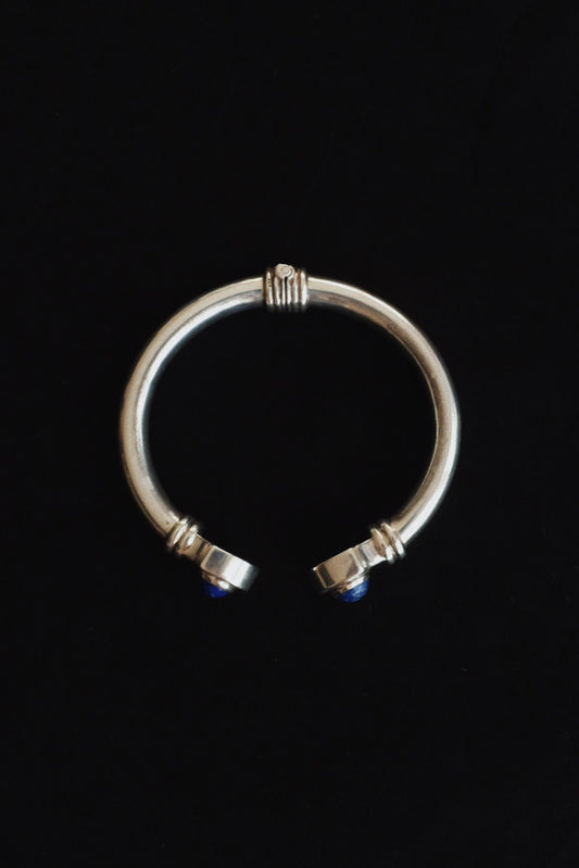 Art Deco Silver Cuff w. Lapis Lazuli
